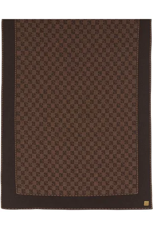 Balmain Monogram-pattern fine-knit scarf