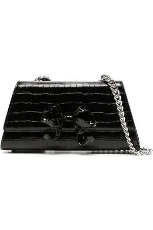 Self-Portrait Mini Bow crocodile-embossed bag