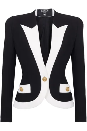 Balmain Two-tone crepe blazer