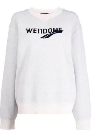 We11 Done Logo intarsia-knit crew-neck jumper