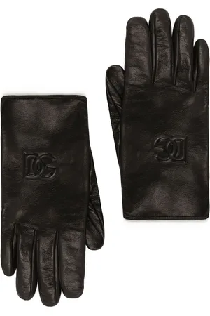 Dolce & Gabbana DG-logo embossed leather gloves
