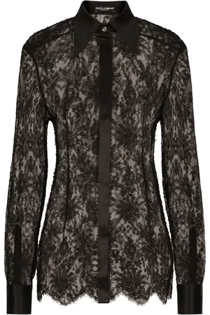 Dolce & Gabbana Semi-sheer floral-lace shirt