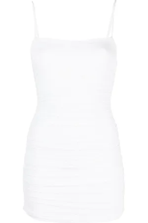 WARDROBE.NYC Ruched-detailing sleeveless dress