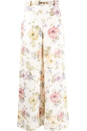 ZIMMERMANN Floral-print linen wide-leg trousers