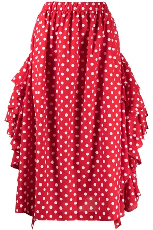 Comme des Garçons Polka-dot print ruffle-detailing skirt