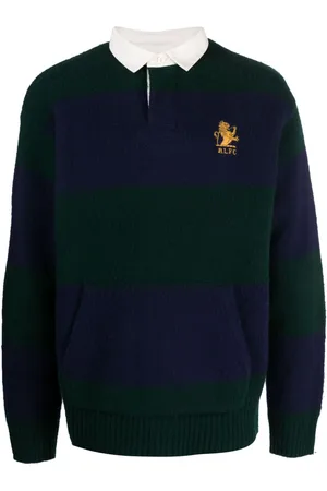 Ralph Lauren Logo-embroidered striped wool jumper