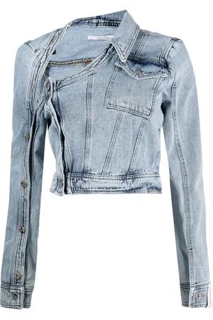 Rokh Asymmetric-neck denim jacket