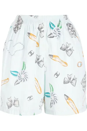 CHANEL 1990s Icon-print high-waist shorts