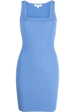 Michael Kors Square-neck ribbed minidress