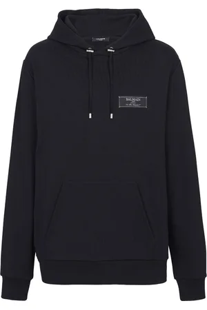 Balmain Logo-patch cotton hoodie