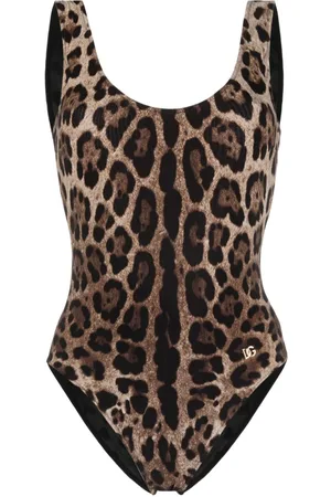 Dolce & Gabbana Leopard-print open-back swimsuit