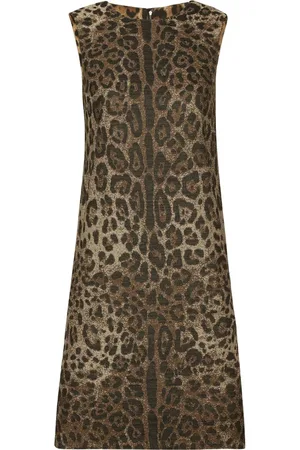 Dolce & Gabbana Leopard-jacquard mid-length dress