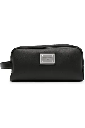 Karl Lagerfeld Monogram Faux-Leather Wash Bag - Black