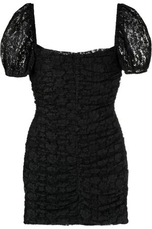 ROTATE Floral-lace ruched minidress