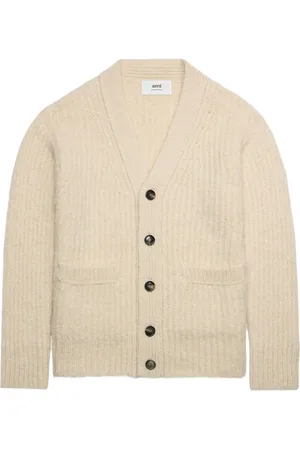 Ami V-neck rib-knit cardigan