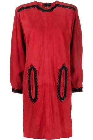 Saint Laurent Two-tone suede shift dress