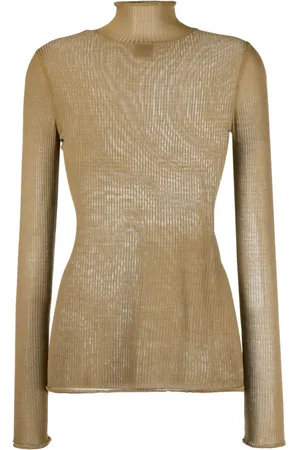 LEMAIRE Semi-sheer ribbed silk jumper
