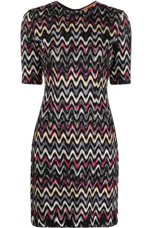 Missoni Zigzag-embroidered wool-blend dress