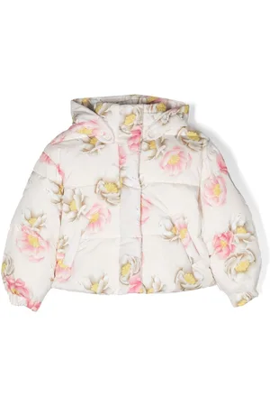 MONNALISA Padded floral-print hooded jacket