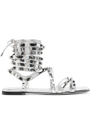 VALENTINO GARAVANI Rockstud Gladiator metallic leather sandals
