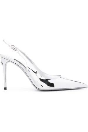 Dolce & Gabbana 90mm metallic-finish leather pumps