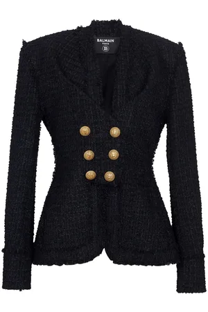 Balmain Button-fastening tweed jacket