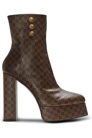 Balmain Skye 95mm monogram-jacquard Boots - Farfetch