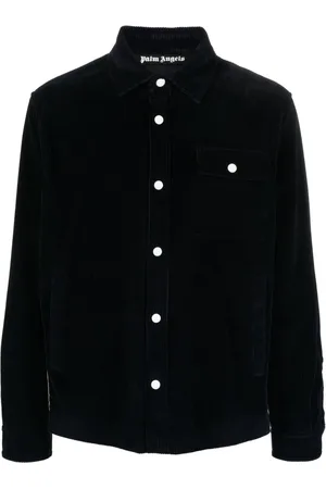 Palm Angels Crochet-stripe corduroy shirt jacket