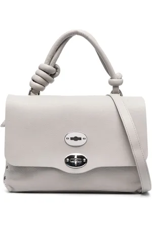 Carrara Leather Vertical Crossbody Bag in Beige