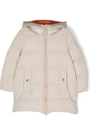 HERNO Logo-embroidered hooded down coat