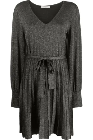 Twin-Set Long-sleeve pleated minidress
