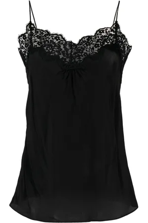 ZIMMERMANN Lace-trim ruched tank top