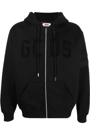 GCDS Logo-embroidered cotton hoodie
