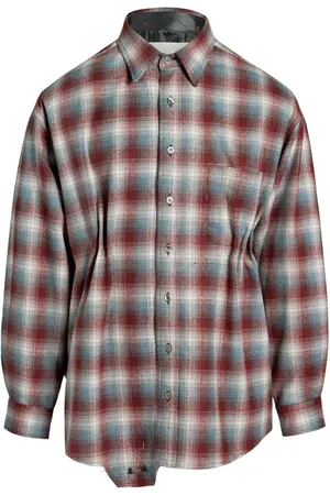 Maison Margiela X Pendleton checked playsuit shirt