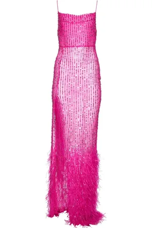 Retrofete Alessandra feather-detailing dress