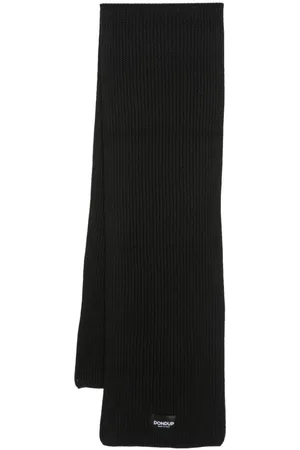 Dondup Logo-patch ribbed-knit scarf