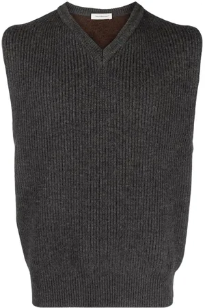 There Was One Two-tone ribbed-knit vest