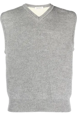 There Was One Two-tone ribbed-knit vest