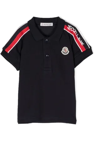 Moncler Side-stripe logo-patch polo shirt