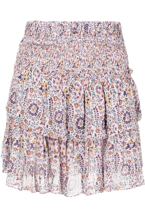 Marant Etoile Hilari floral-print smocked miniskirt