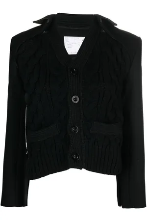 SACAI Detachable-layer knitted wool cardigan