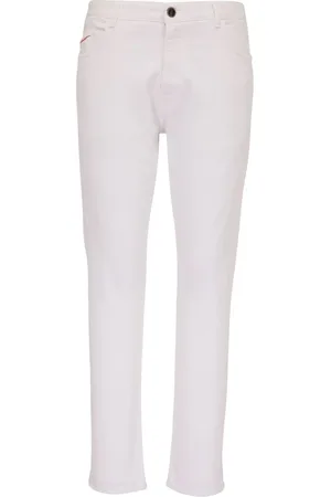 ISAIA Logo-embroidered mid-rise slim-fit jeans