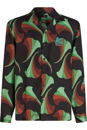 Etro Floral-print silk bowling shirt