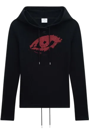 Courrèges Graphic-print mesh hoodie