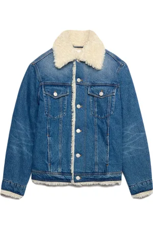 Ami Shearling-lined denim jacket