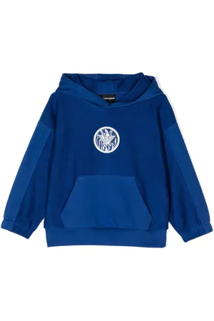 Emporio Armani Logo-patch panelled hoodie