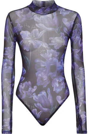 Philipp Plein Floral-print long-sleeved bodysuit