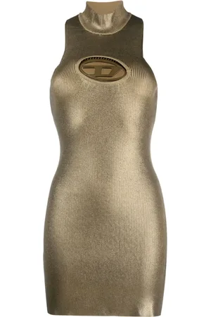 M-ARCEY Woman: Ribbed dress with metallic foil print