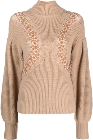 ULLA JOHNSON Crochet-detail merino jumper