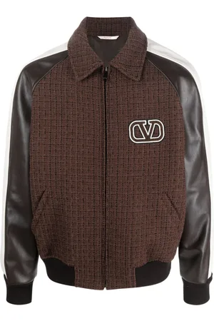 VALENTINO GARAVANI Tweed-panel bomber jacket